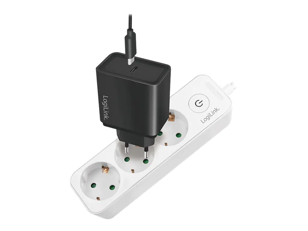 LogiLink - Steckdosenleiste - Wechselstrom 250 V - 3680 Watt - Eingabe, Eingang Stromversorgung - Ausgangsanschlüsse: 3 (3 x Stecker CEE 7/3) - 1.5 m Schnur - Deutschland - weiß