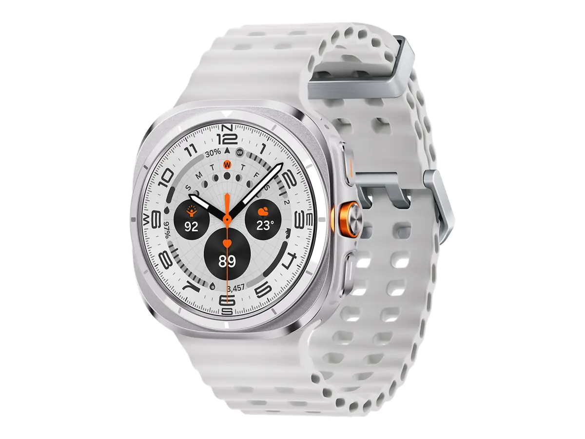 Samsung Galaxy Watch Ultra - 47 mm - Titan - intelligente Uhr mit Marineband - Gummi - weiß - B