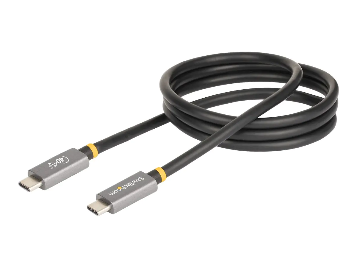 StarTech 3ft (1m) USB4 Cable, USB-IF Certified USB-C Cable, 40 Gbps, USB Type-C Data Transfer Cable, 100W Power Delivery, 8K 60Hz, Compatible w/Thunderbolt 4/3/USB 3.2 - USB C to C cable (CC1M-40G-USB-CABLE) - USB-Kabel - 24 pin USB-C (M) zu 24 pin USB-C StarTech 3ft (1m) USB4 Cable, USB-IF Certified USB-C Cable, 40 Gbps, USB Type-C Data Transfer Cable, 100W Power Delivery, 8K 60Hz, Compatible w/Thunderbolt 4/3/USB 3.2 - USB C to C cable (CC1M-40G-USB-CABLE) - USB-Kabel - 24 pin USB-C (M) zu 24 pin USB-C