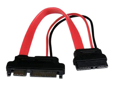 StarTech Slimline SATA auf SATA Adapter mit Strom Buchse/Stecker 15cm - SATA-Adapter - Serial ATA 150/300/600 - Slimline SATA (W) zu SATA Combo (M) - Rot