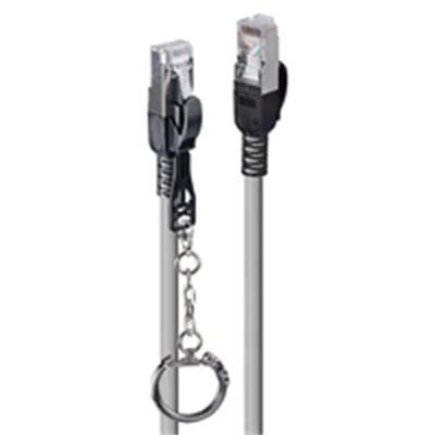 Lindy - Patch-Kabel - RJ-45 (M) zu RJ-45 (M) - 1 m - 6 mm - S/FTP, PiMF - CAT 6a - halogenfrei, ohne Haken - Grau