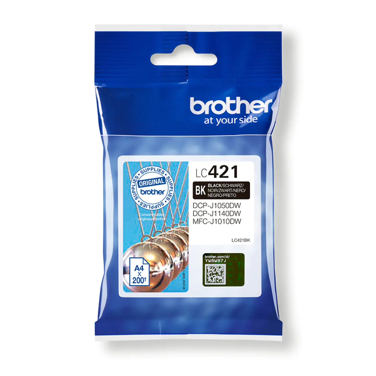 Brother LC421BK - Schwarz - original - Tintenpatrone - für Brother DCP-J1140DW, DCP-J1800DW, MFC-J1010DW, MFC-J1012DW Brother LC421BK - Schwarz - original - Tintenpatrone - für Brother DCP-J1140DW, DCP-J1800DW, MFC-J1010DW, MFC-J1012DW