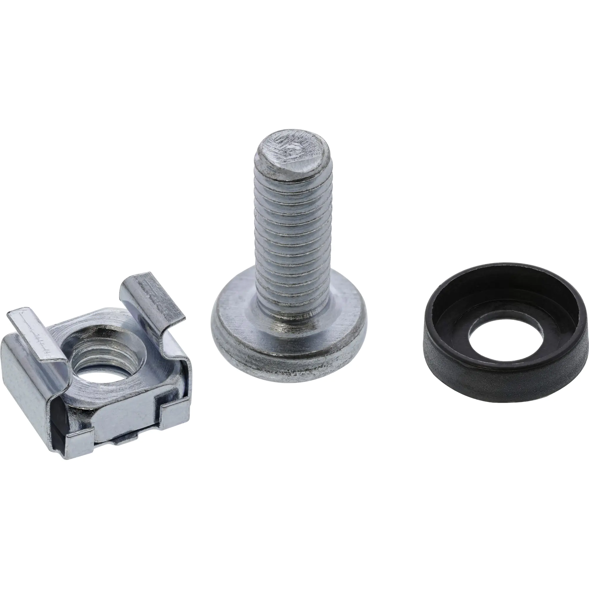 InLine Käfigmutternset M6 - je 50x Käfigmuttern - Unterlegscheiben - Schrauben 01950B