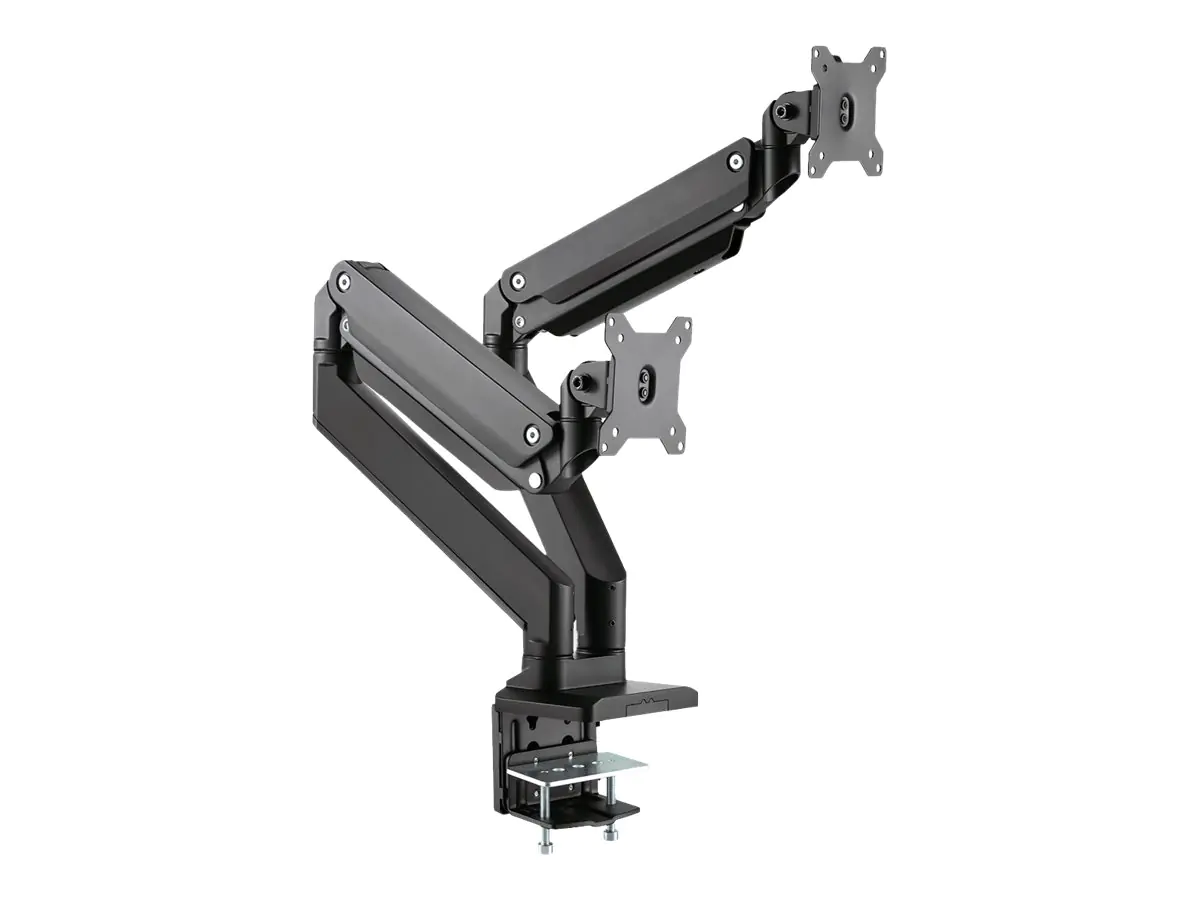 ROLINE Dual LCD Monitor Stand Pneumatic - Befestigungskit (Spannbefestigung für Tisch, 2 einstellbare Arme) 17.03.1117