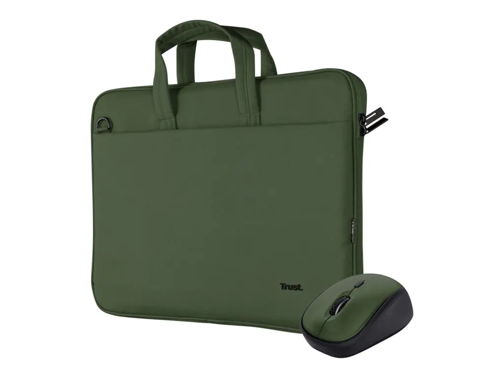 Trust Bologna - Notebook-Tasche - 40.6 cm (16") - grün - mit Funkmaus