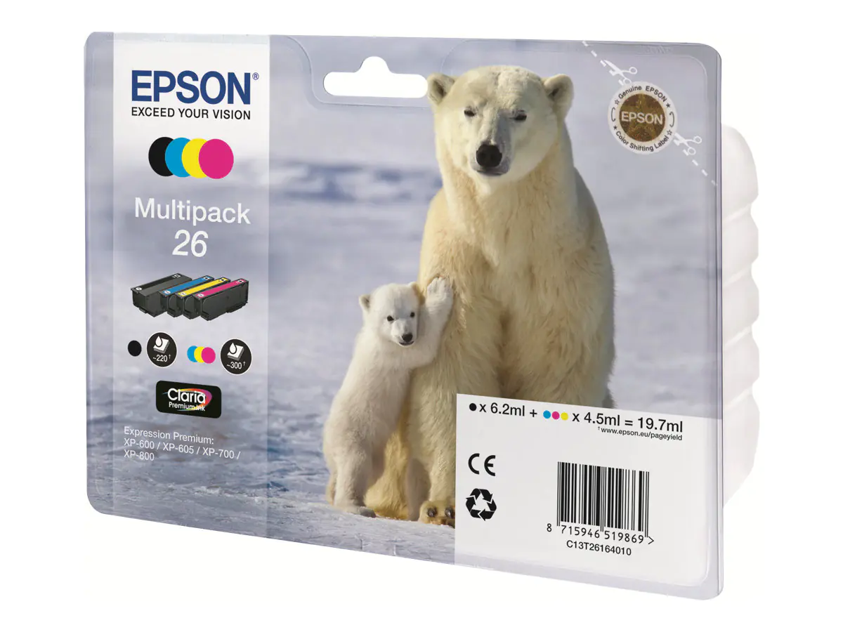 Epson 26 Multipack - 4er-Pack - Schwarz, Gelb C13T26164010