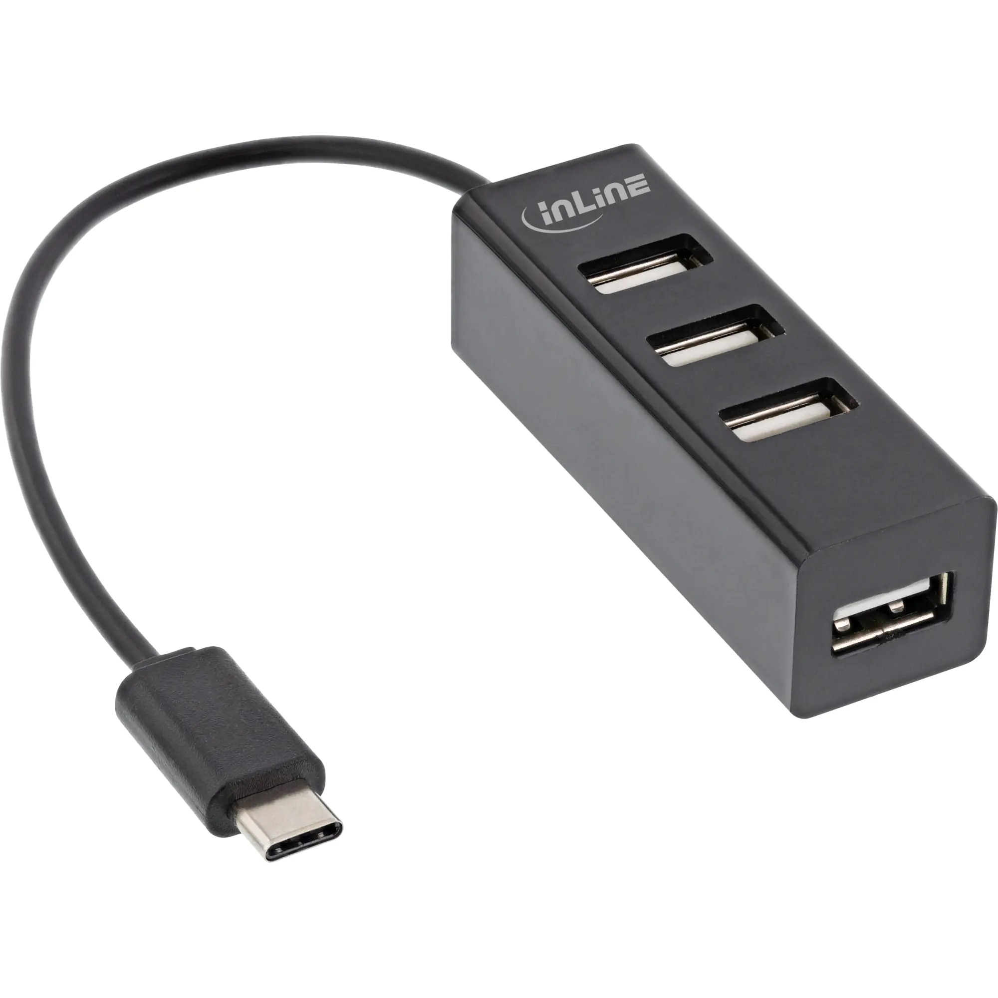 InLine - Hub - USB-C male to 4x USB-A female, cable 15cm - 4 x USB 2.0 - Desktop InLine - Hub - USB-C male to 4x USB-A female, cable 15cm - 4 x USB 2.0 - Desktop