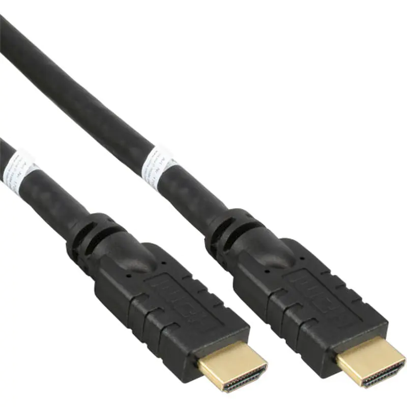 InLine High Speed - HDMI-Kabel mit Ethernet - HDMI männlich zu HDMI männlich - 10 m - dreifach abgeschirmtes Twisted-Pair-Kabel - Schwarz