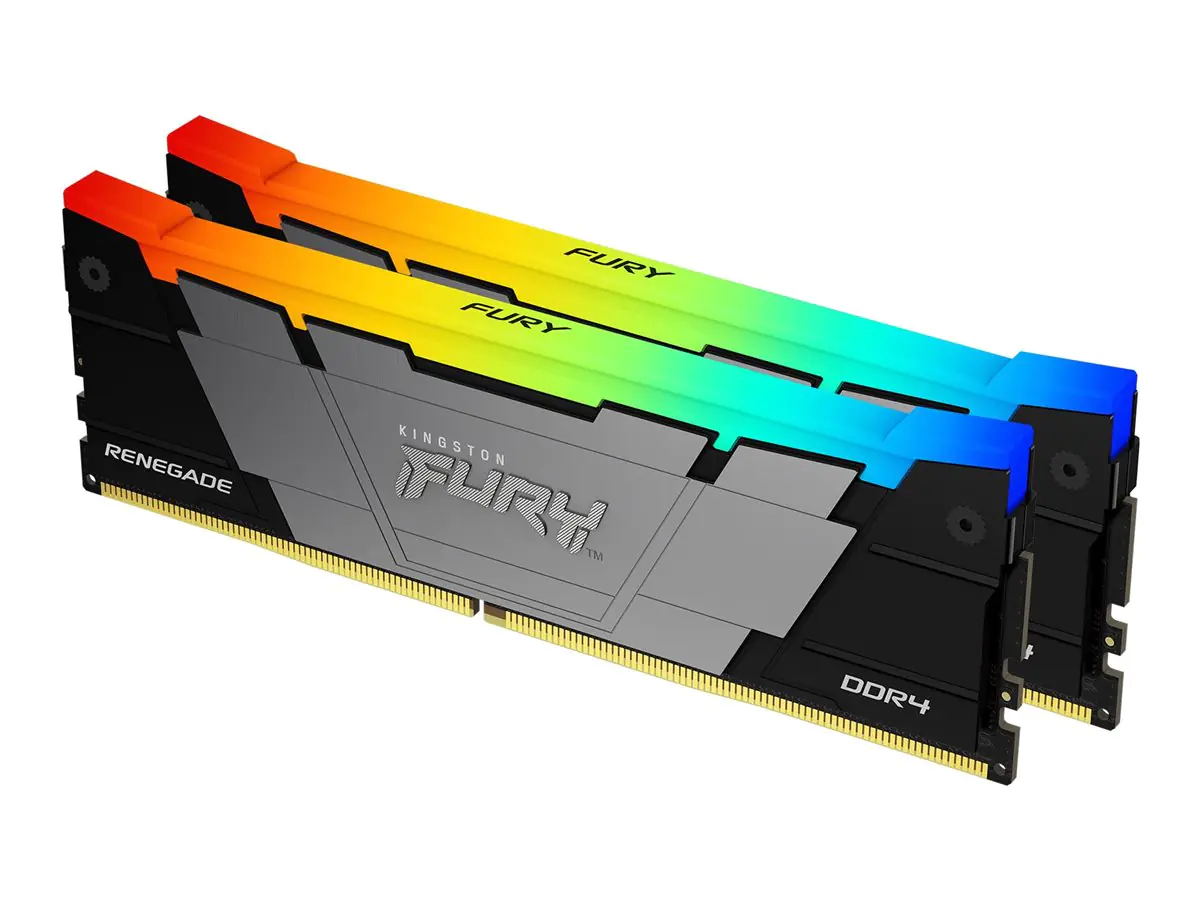 Kingston FURY Renegade RGB - DDR4 - Kit - 16 GB: 2 x 8 GB - DIMM 288-PIN - 4600 MT/s / PC4-36800 - CL19 - 1.5 V - ungepuffert - non-ECC - Schwarz