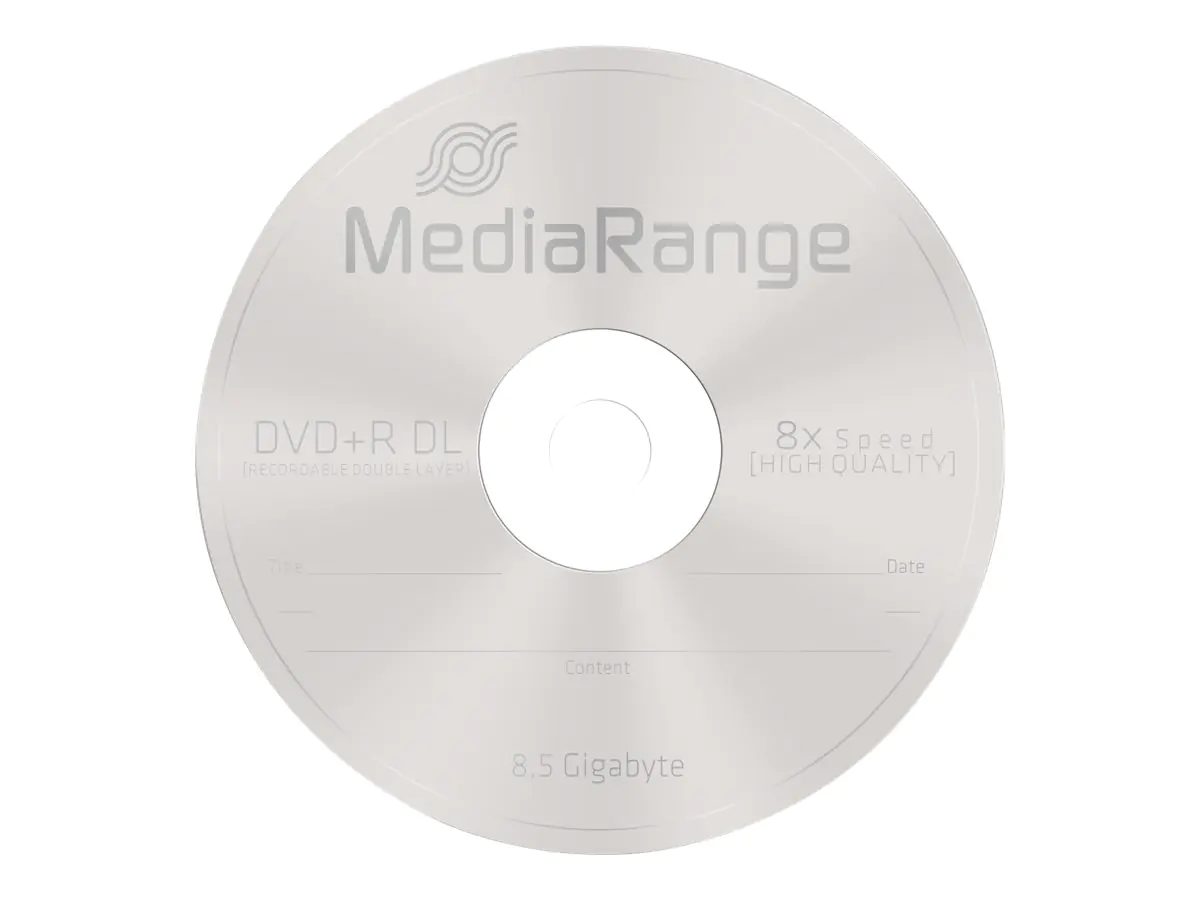 MediaRange - 5 x DVD+R DL - 8.5 GB (240 Min.) 8x - Slim Jewel Case