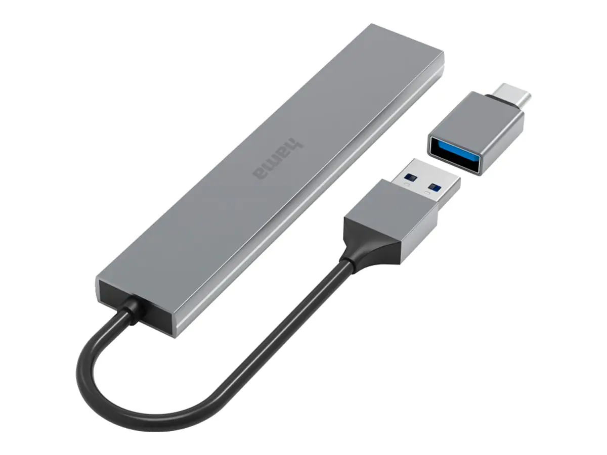 Hama Prime Line - Hub - ultra dünn - Desktop - mit USB-C adapter