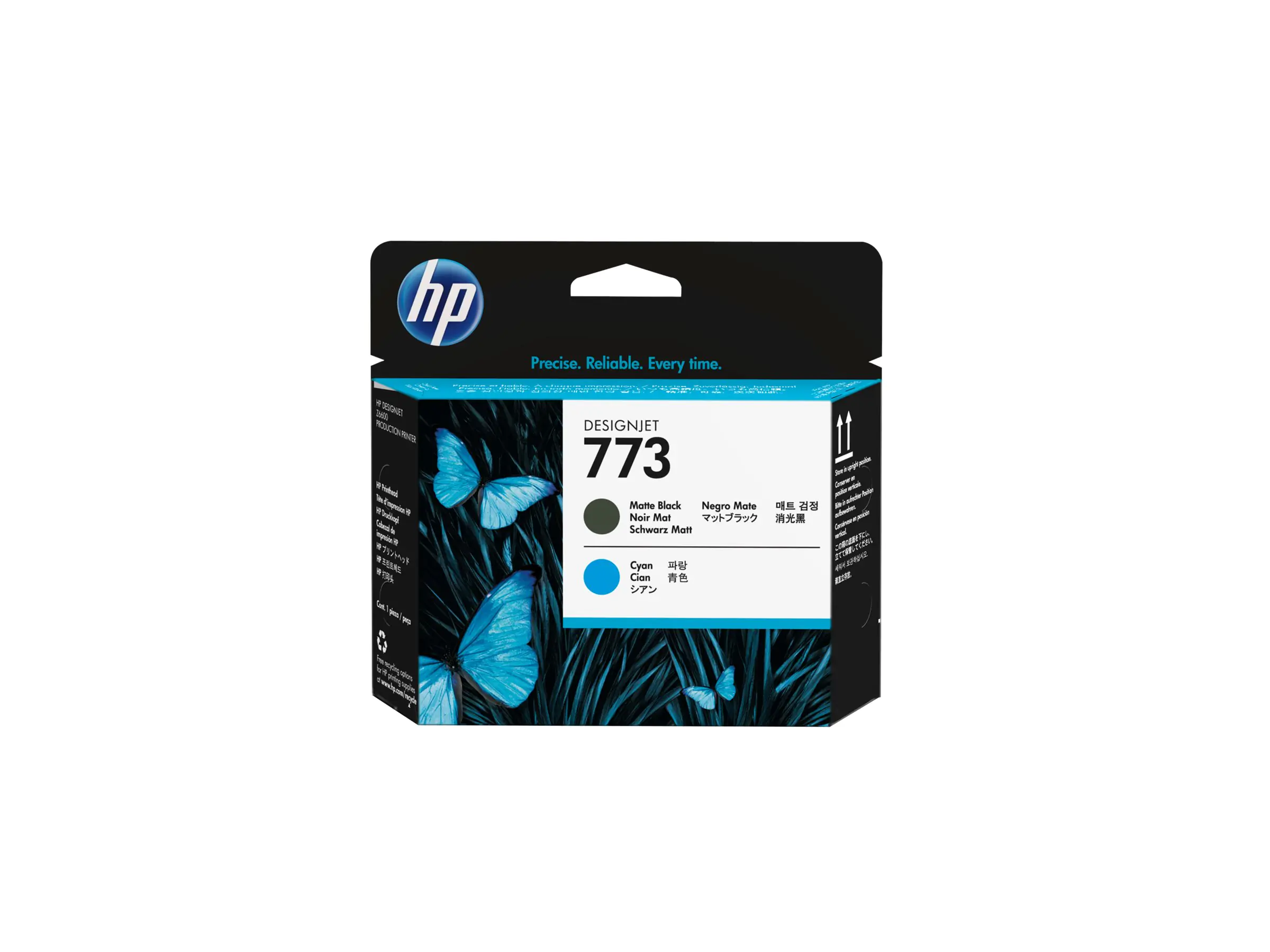 HP Tinte C1Q20A 773 mattschwarz + cyan 775 ml 2 Stück