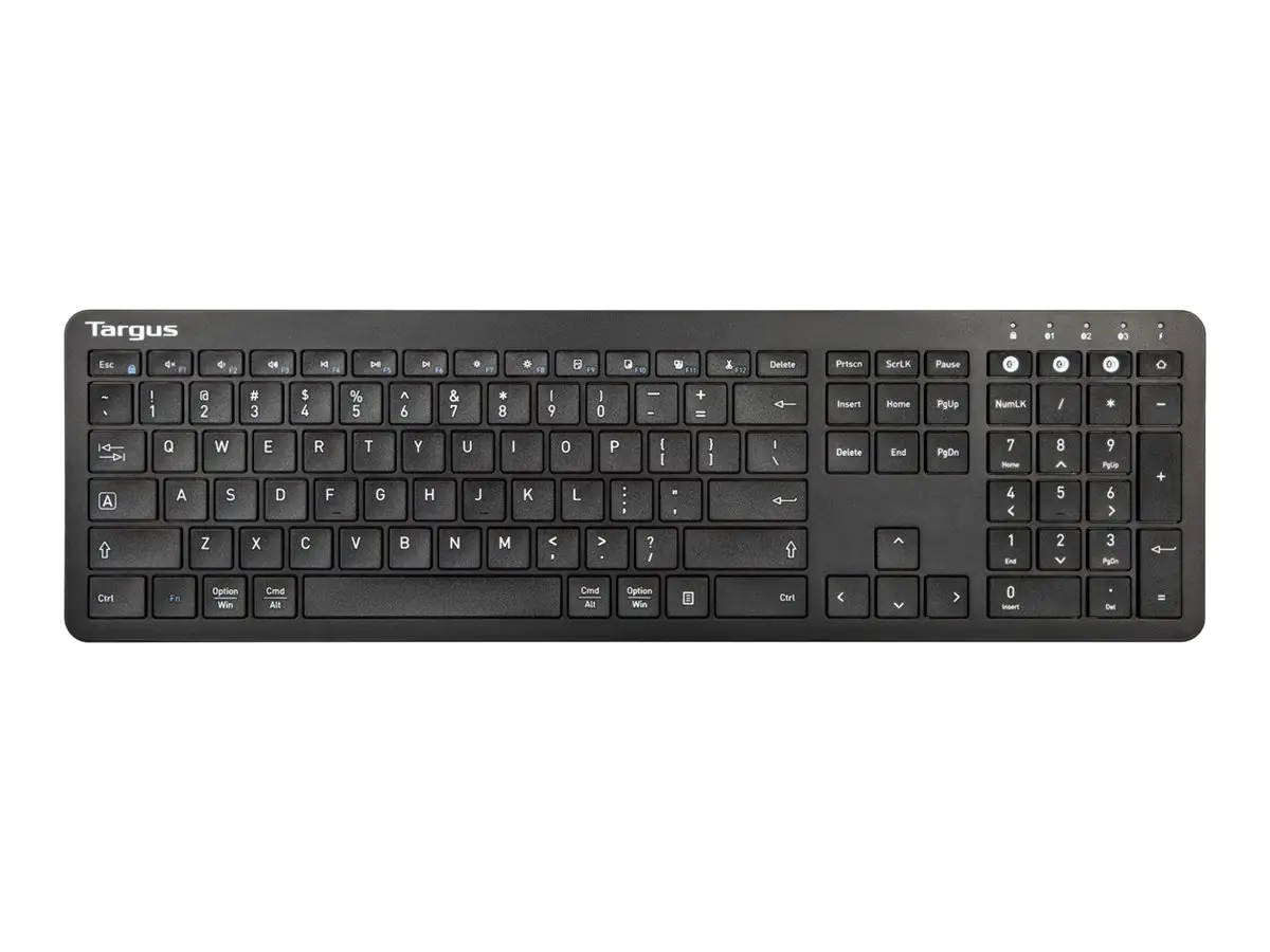 Targus Full-Size Multi-Device - Tastatur - antimicrobial - kabellos - Bluetooth 5.1 - Deutsch - Schwarz