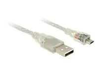Delock USB-Kabel micro USB Typ B 4-polig USB Typ A 83903 doppelt isoliert 5.00 m Durchsichtig