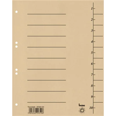 Bene Trennblatt DIN A4 Karton chamois 100 St./Pack. Bene Trennblatt DIN A4 Karton chamois 100 St./Pack.