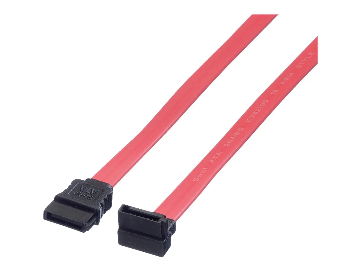 Roline - SATA-Kabel - Serial ATA 150/300 - SATA (W) zu SATA (W) - 50 cm - 90° Stecker - Rot