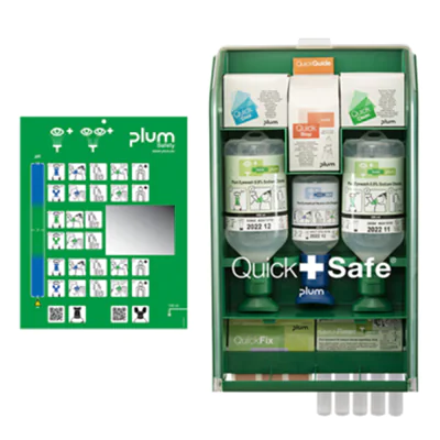 PLUM Erste Hilfe Station QuickSafe Complete 43 x 25,3 x 9,2 cm (B x H x T) Kunststoff grün PLUM Erste Hilfe Station QuickSafe Complete 43 x 25,3 x 9,2 cm (B x H x T) Kunststoff grün