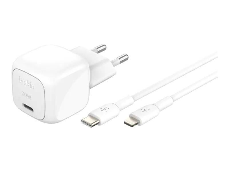 Belkin BoostCharge - Netzteil - kompakt - 30 Watt - Power Delivery 3.1 (USB-C) WCA008KQ1MWH-B5