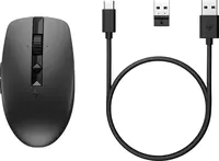 HP 715 - Maus - mehrere Geräte, wiederaufladbar - 7 Tasten - kabellos, kabelgebunden - Bluetooth 3.0, 2.4 GHz - kabelloser Empfänger (USB) - Schwarz HP 715 - Maus - mehrere Geräte, wiederaufladbar - 7 Tasten - kabellos, kabelgebunden - Bluetooth 3.0, 2.4 GHz - kabelloser Empfänger (USB) - Schwarz