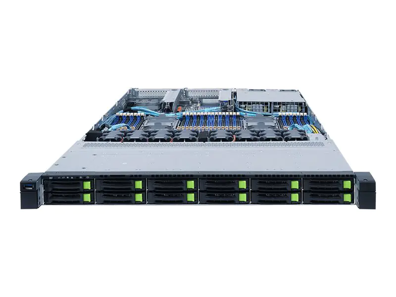 Gigabyte R182-NC0 - Server - Rack-Montage - 1U - zweiweg - keine CPU - RAM 0 GB - SATA/NVMe - Hot