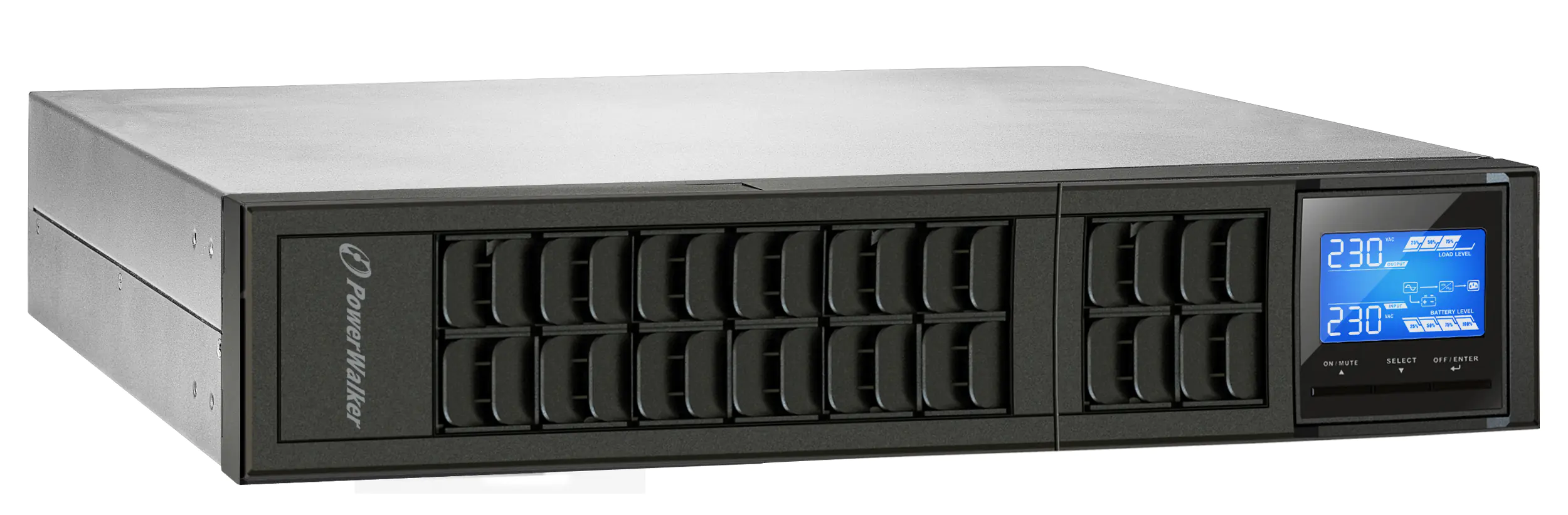 PowerWalker VFI 1000 CRS - USV (in Rack montierbar/extern) - 800 Watt - 1000 VA - ohne Batterie - RS-232, USB - Ausgangsanschlüsse: 3 - 2U - 48.3 cm (19") 10122038