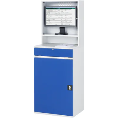 RAU PC-Arbeitsplatz Modell 65 650 x 1.770 x 520 mm (B x H x T) abschließbar Stahl, pulverbeschichtet