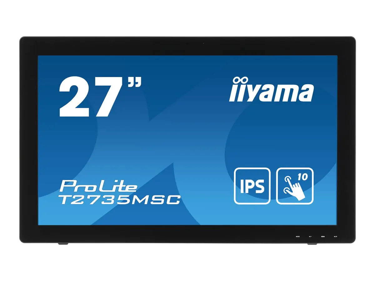 iiyama ProLite T2735MSC-B3 - LED-Monitor - 68.6 cm (27") - Touchscreen - 1920 x 1080 Full HD (1080p) - IPS - 300 cd/m² - 1000:1 - 5 ms - HDMI, VGA, DisplayPort - Lautsprecher - Schwarz