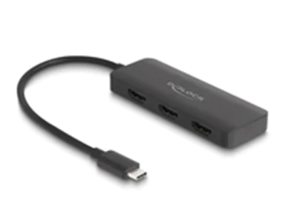 Delock - Video-/Audio-Splitter - 4K 60Hz, DP Alt Mode, MST, USB Type-C - 3 x HDMI - Desktop