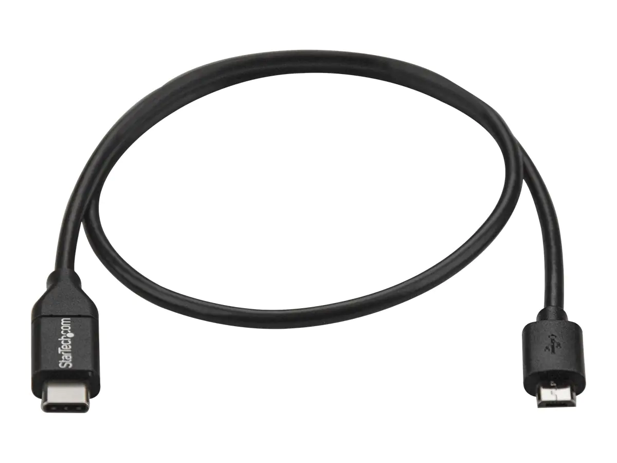 StarTech 0.5m USB-C Micro-B Kabel - USB 2.0 - USB-C zu Micro USB Ladekabel - USB 2.0 Typ C zu Micro B Kabel - Thunderbolt 3 kompatibel - USB-Kabel - USB-C (M) bis Micro-USB Typ B (M) - USB 2.0 - 50 cm - Schwarz