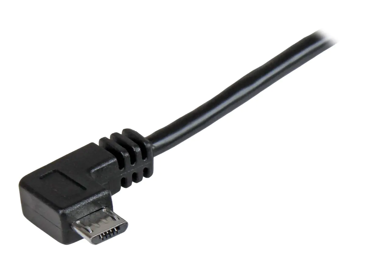 StarTech Micro USB Lade- und Sync-Kabel St/St - Rechts gewinkelt Micro-USB - 0,5m - USB-Kabel - Micro-USB Typ B (M) nach rechts abgewinkelt bis USB (M) - USB 2.0 - 50 cm - Schwarz - für P/N: USB2PCARBK, USB2PCARBKS, USBEXTAA10BK, USBEXTAA6BK, USBLT2PCARW,
