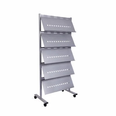 rocada Prospektständer mobil 82 x 185 x 49 cm (B x H x T) Stahl silber 5 Fächer rocada Prospektständer mobil 82 x 185 x 49 cm (B x H x T) Stahl silber 5 Fächer