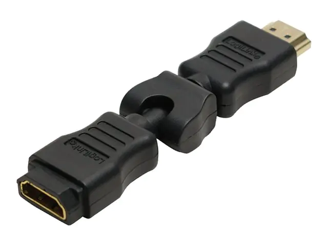 LogiLink HDMI Adapter - HDMI rechtwinkliger Adapter - HDMI männlich zu HDMI weiblich - Schwarz - 270° Stecker