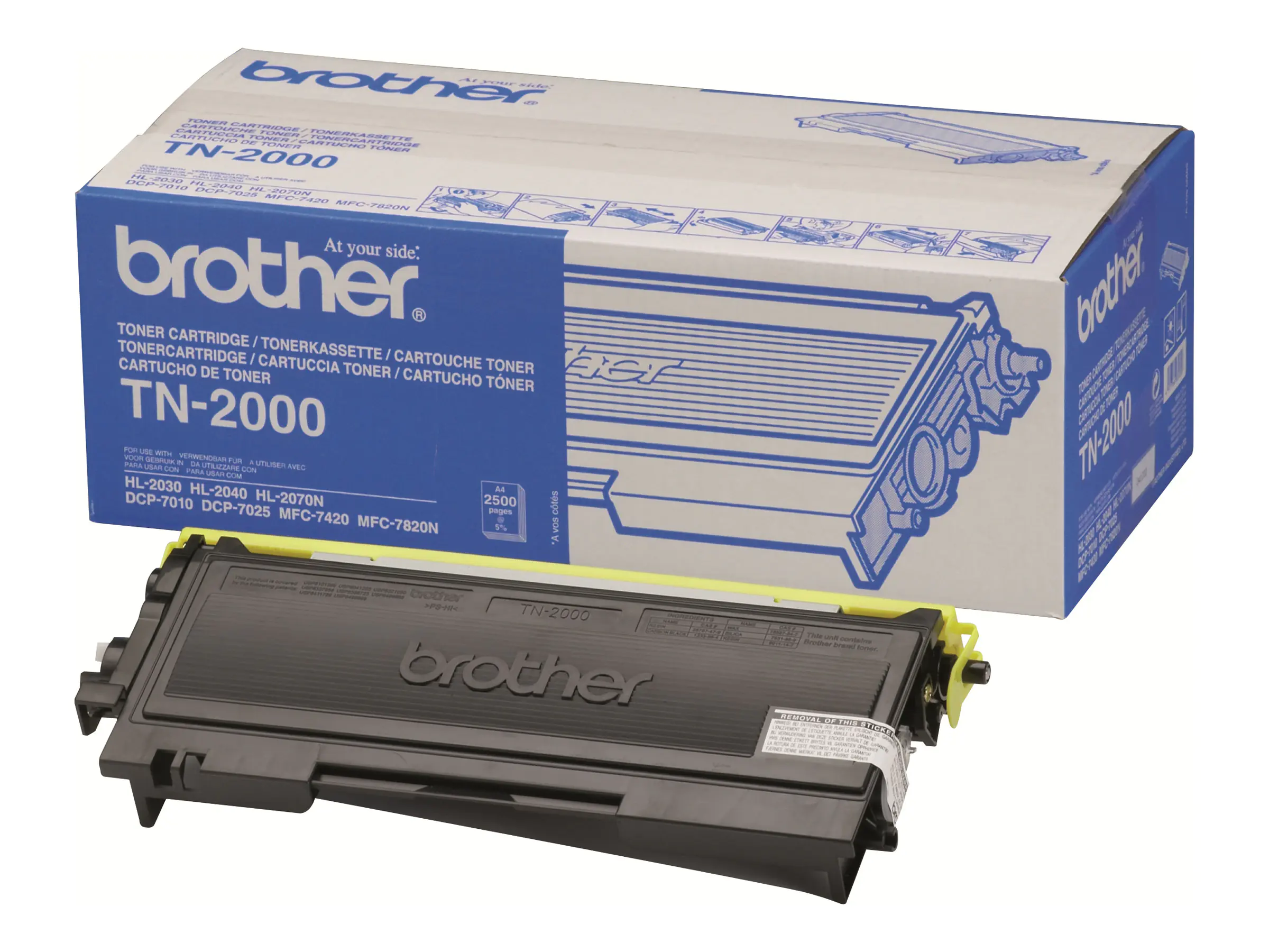 Brother TN2000 - Schwarz - Original - Tonerpatrone - für Brother DCP-7010, DCP-7010L, DCP-7025, MFC-7225n, MFC-7420, MFC-7820N; FAX-2820, 2825 Brother TN2000 - Schwarz - Original - Tonerpatrone - für Brother DCP-7010, DCP-7010L, DCP-7025, MFC-7225n, MFC-7420, MFC-7820N; FAX-2820, 2825