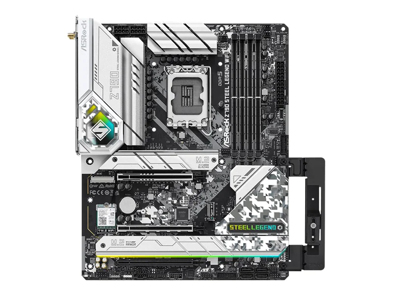 ASRock Z790 Steel Legend WiFi - Motherboard - ATX - LGA1700-Sockel - Z790 Chipsatz - USB 3.2 Gen 1, USB 3.2 Gen 2, USB-C 3.2 Gen2, USB-C 3.2 Gen 2x2 - Bluetooth, 2.5 Gigabit LAN, Wi-Fi 6 - Onboard-Grafik (CPU erforderlich) - HD Audio (8-Kanal)