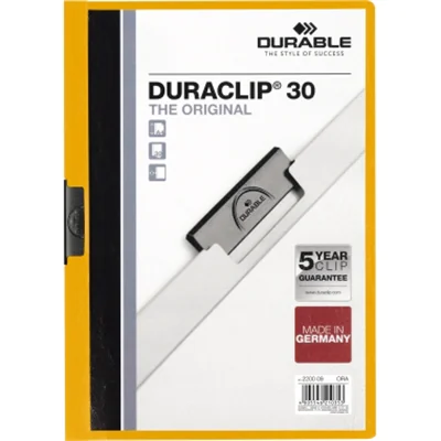 DURABLE Klemmmappe DURACLIP 30 220009 DIN A4 Hartfolie orange DURABLE Klemmmappe DURACLIP 30 220009 DIN A4 Hartfolie orange