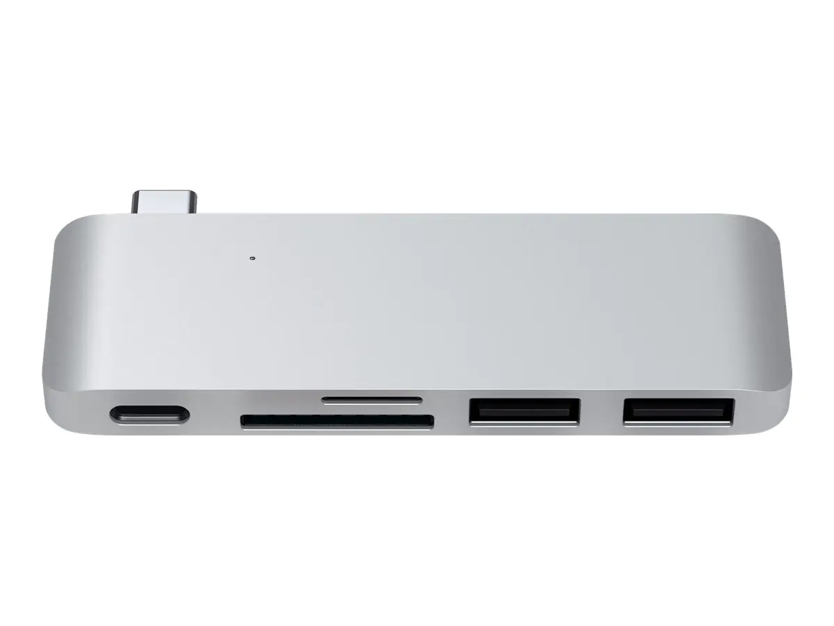Satechi Type-C Pass Through USB Hub with USB-C Charging Port - Hub - 2 x SuperSpeed USB 3.0 + 1 x SuperSpeed USB 3.0 (laden) - Desktop