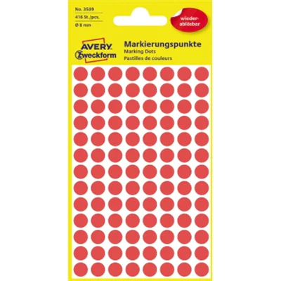 Avery Zweckform Markierungspunkt 3589 8mm rot 416 St./Pack. Avery Zweckform Markierungspunkt 3589 8mm rot 416 St./Pack.