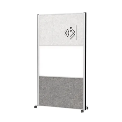MAUL Stellwand MAULconnecto 100 x 182 cm (B x H) Zweibeinstativ Stahl, 100 % PES-Fasern hellgrau, weiß, dunkelgrau