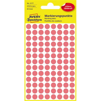 Avery Zweckform Markierungspunkt 3177 8mm leuchtrot 416 St./Pack. Avery Zweckform Markierungspunkt 3177 8mm leuchtrot 416 St./Pack.