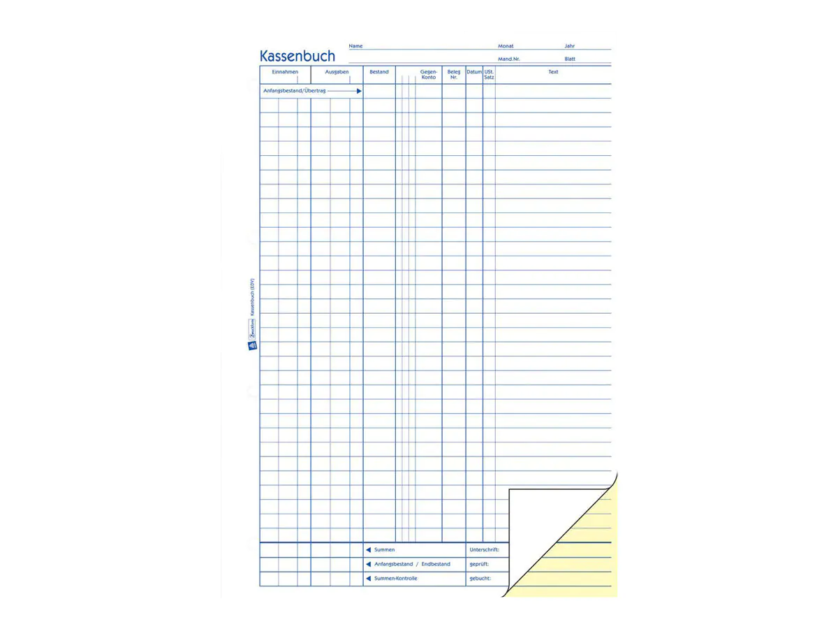 Avery Zweckform Kassenbuch - 40 Blatt - A4 (210 x 297 mm) 1756