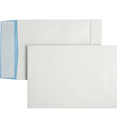POSTHORN Faltentasche DIN C4 ohne Fenster 140g/m² mit Haftklebung Papier weiß/blau 125 St./Pack.