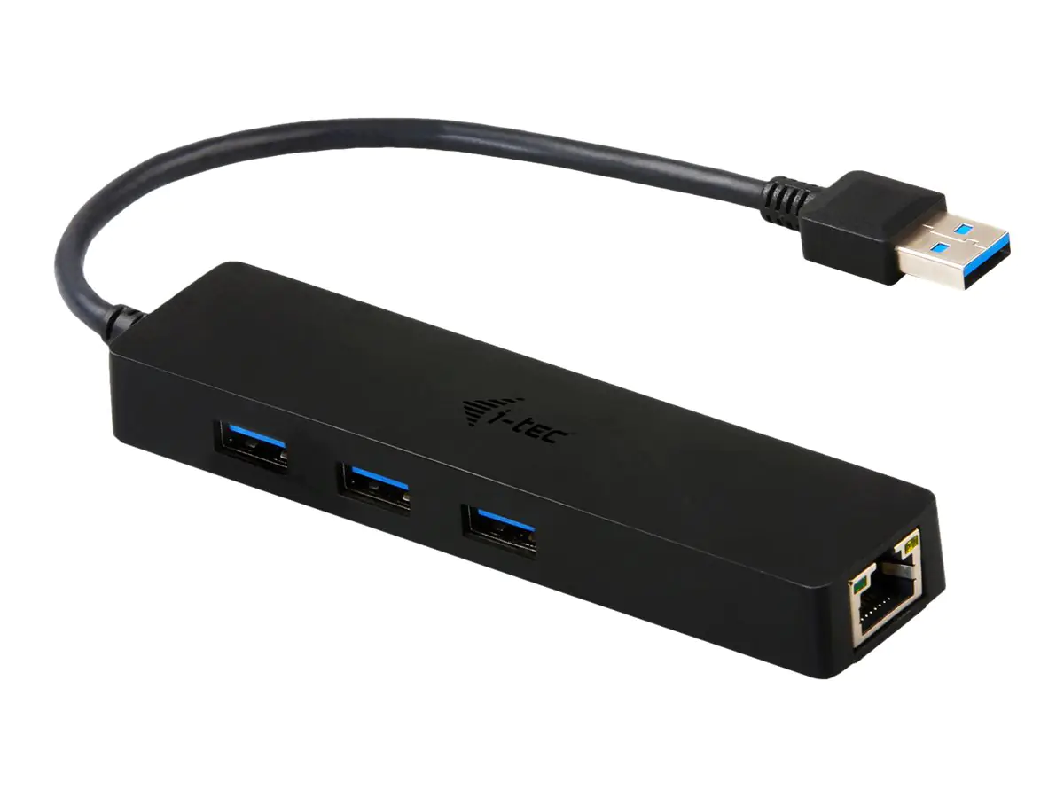 i-Tec USB 3.0 Slim HUB 3 Port + Gigabit Ethernet Adapter - Hub - 3 x SuperSpeed USB 3.0 + 1 x 10/100/1000 - Desktop i-Tec USB 3.0 Slim HUB 3 Port + Gigabit Ethernet Adapter - Hub - 3 x SuperSpeed USB 3.0 + 1 x 10/100/1000 - Desktop
