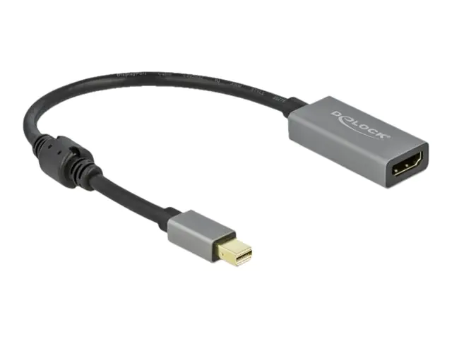 Delock - High Speed - Adapterkabel - DisplayPort männlich zu HDMI weiblich - 20 cm - Grau, Schwarz - aktiv