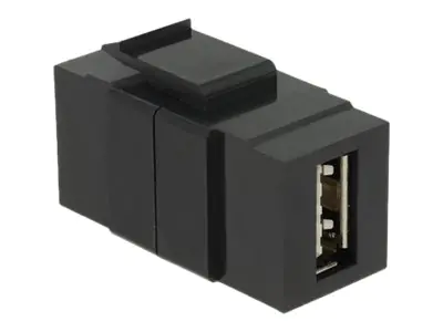 Delock Keystone module - USB-Adapter - USB (W) bis USB (W) - USB 2.0 - umkehrbarer A-Stecker - Schwarz