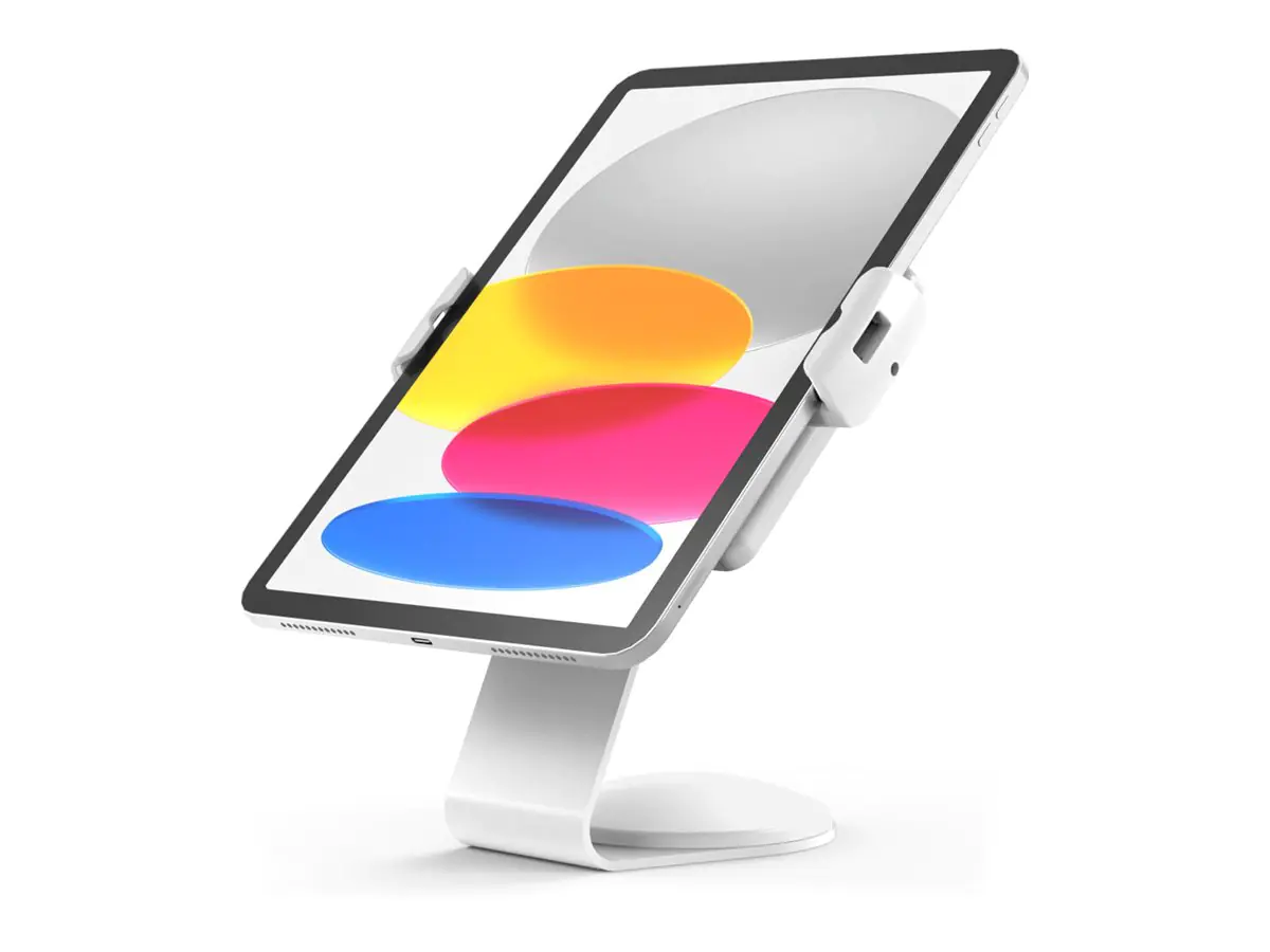 Compulocks Universal Tablet Cling Core Counter Stand or Wall Mount - Befestigungskit (Aufstellung) - 45° Betrachtungswinkel - für Tablett - universal - verriegelbar - Metall - weiß - Bildschirmgröße: 17.8-33 cm (7"-13") - Montageschnittstelle: 100 x 100 m