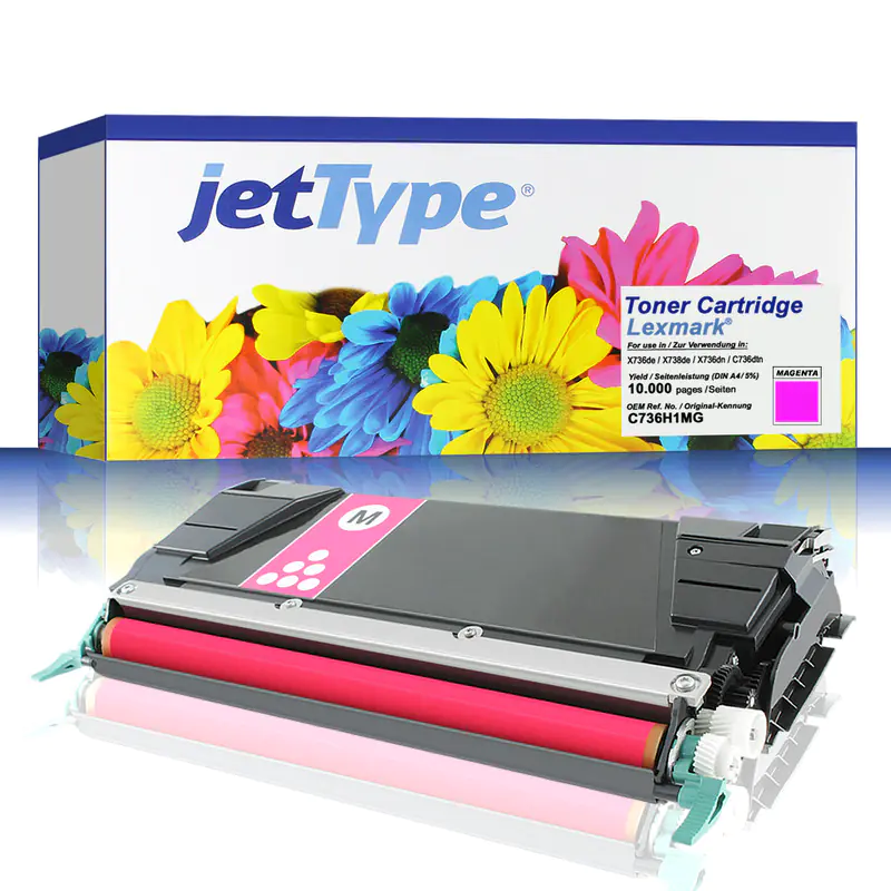 jetType Toner kompatibel zu Lexmark C736H1MG C746A1MG magenta 10.000 Seiten Universalkartusche jetType Toner kompatibel zu Lexmark C736H1MG C746A1MG magenta 10.000 Seiten Universalkartusche