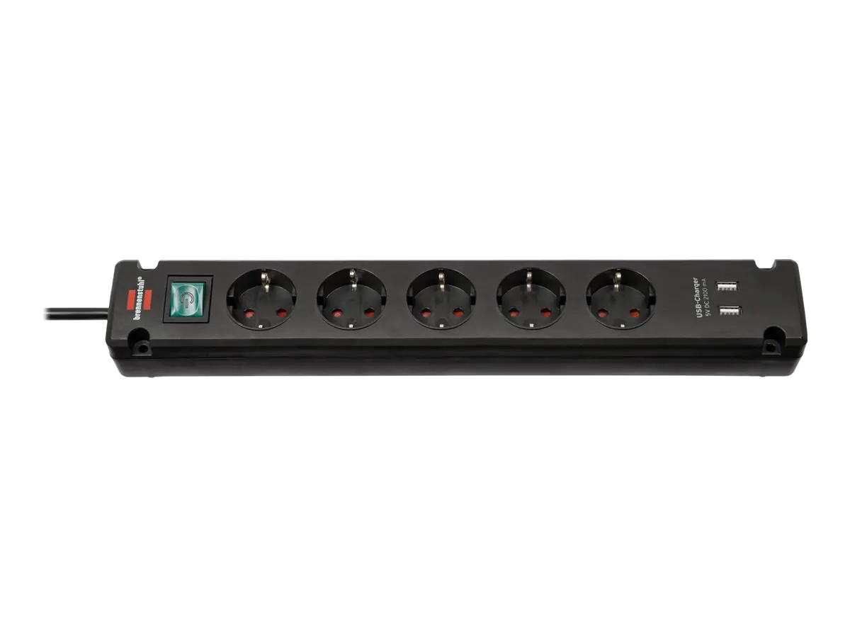Brennenstuhl Bremounta - Steckdosenleiste - Ausgangsanschlüsse: 5 (2 x USB, 5 x Strom Typ F) 1150660315
