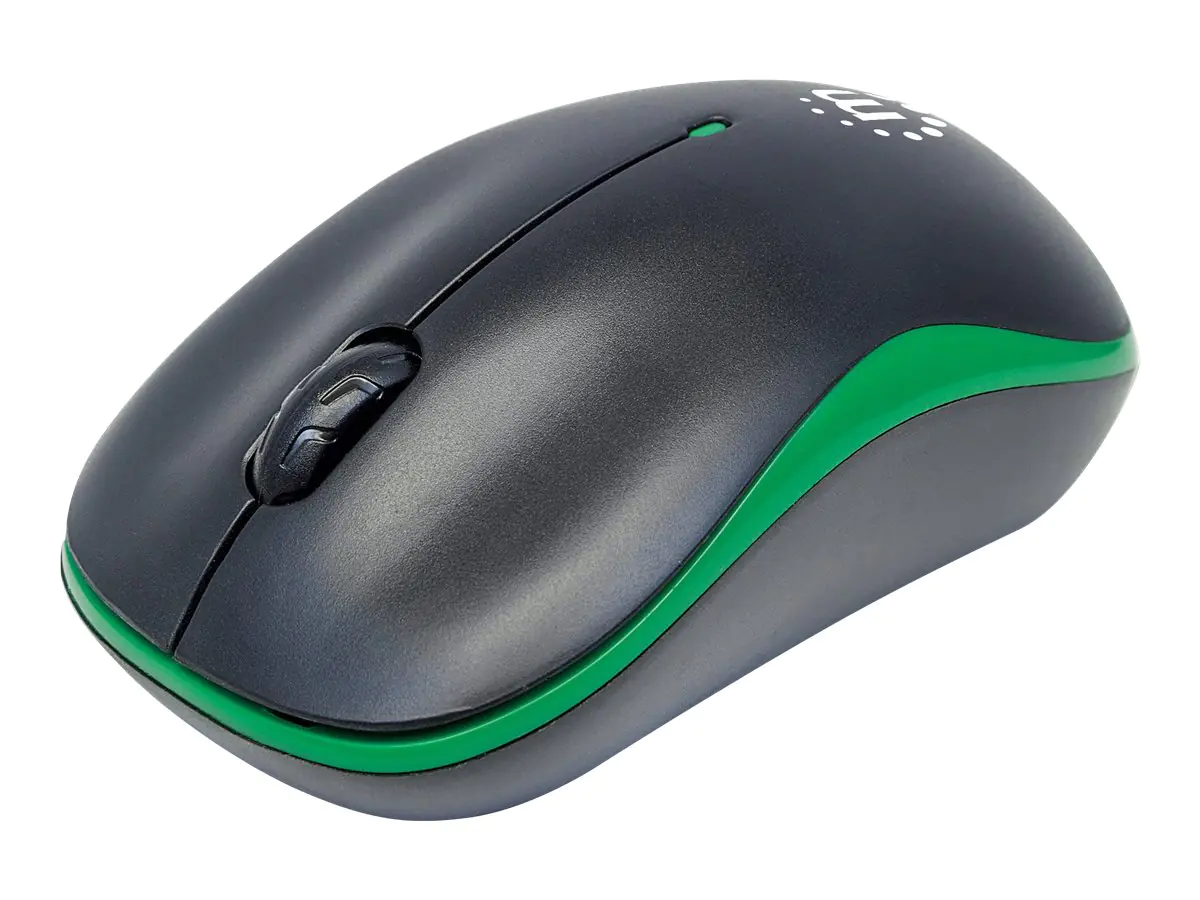Manhattan Success Wireless Mouse, Black/Green, 1000dpi, 2.4Ghz (up to 10m) 179393