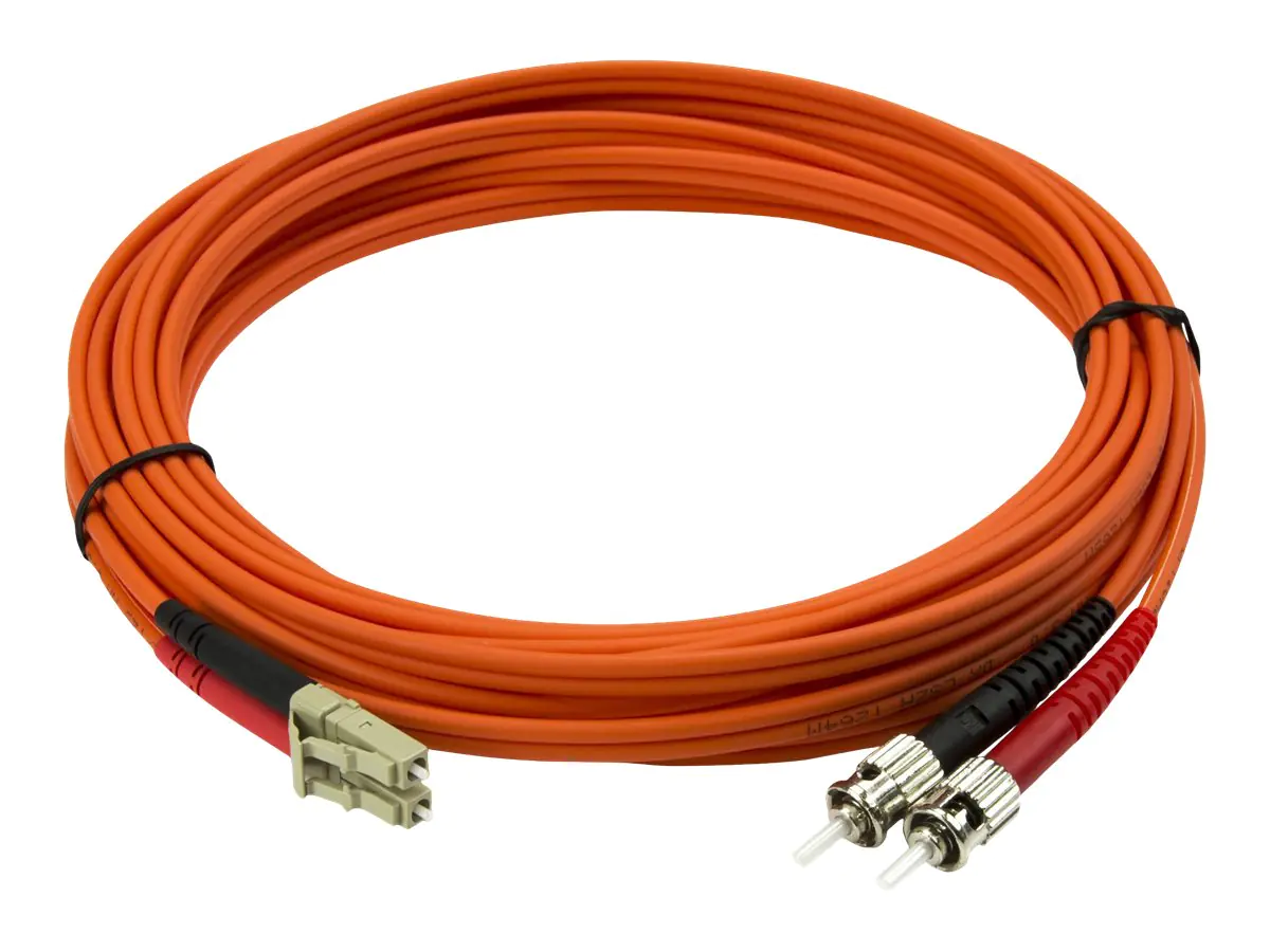 StarTech 5m Fiber Optic Cable - Multimode Duplex 50/125 - LSZH - LC/ST - OM2 - LC to ST Fiber Patch Cable - Patch-Kabel - ST multi-mode (M) zu LC Multi-Mode (M) - 5 m - Glasfaser - Duplex - 50/125 Mikrometer - OM2 - geformt - orange - für P/N: MCM1110MMLC