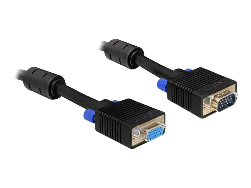 Delock VGA-Verlängerungskabel - HD-15 VGA (M) bis HD-15 VGA (W) - 15m - Schwarz - 82568